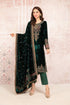 EMBROIDERED 3PC DRESS VELVET WITH VELVET EMBROIDERED SHAWL-EZ340