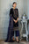 EMBROIDERED 3PC DRESS VELVET WITH VELVET EMBROIDERED SHAWL-RUSTIC GOLD BLUE-EZ339, , 