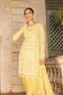 EMBROIDERED 3PC LAWN DRESS WITH CHIFFON EMBROIDERED DUPATTA -EZ066