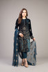 EMBROIDERED 3PC UNSTITCHED VELVET DRESS WITH Silk TROUSER-EZ287